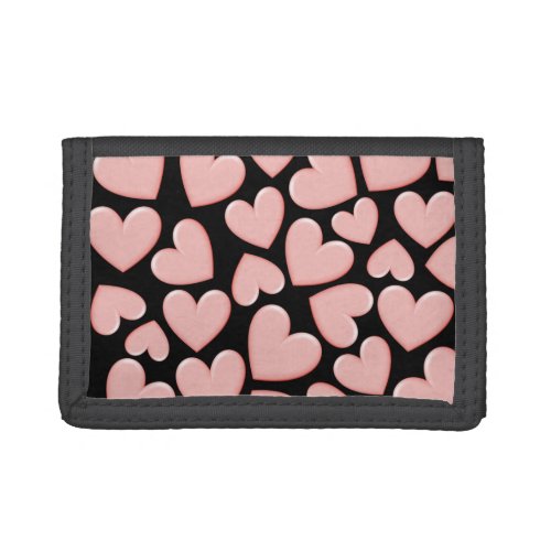 Puffy Hearts Tri_fold Wallet