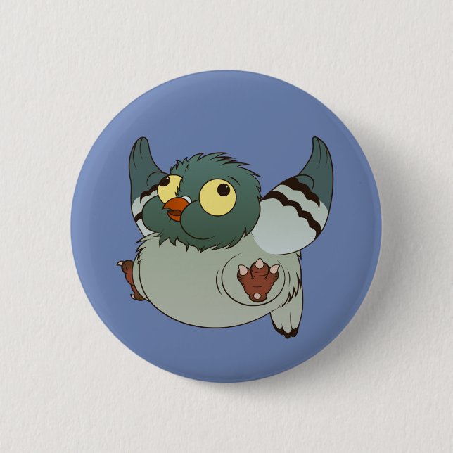 Puffy Pigeon - Puffed Puffy Badge Button (Front)