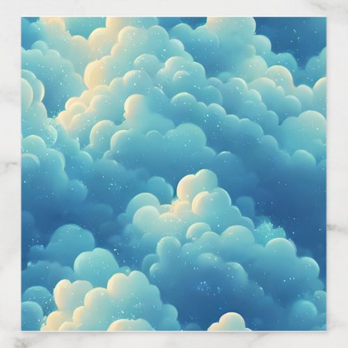 Puffy Sea Clouds Cartoon Background Envelope Liner