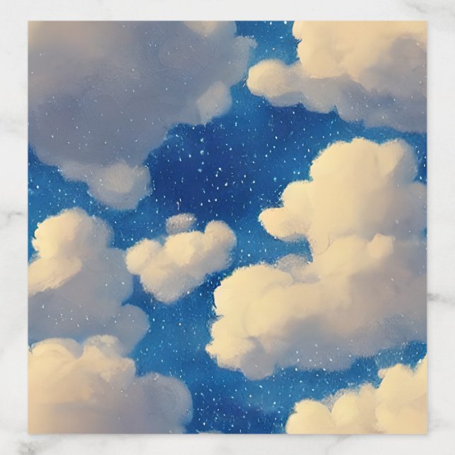 Puffy Sea Clouds Cartoon Background Planner Envelope Liner (Design)
