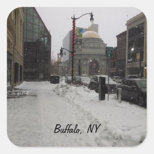 Puffy Snow On Main Street Sticker