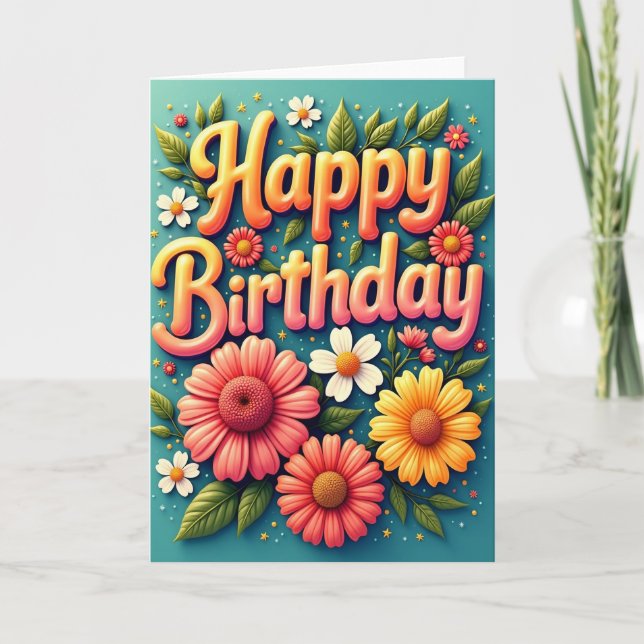 Puffy Text Birthday Card (Front)