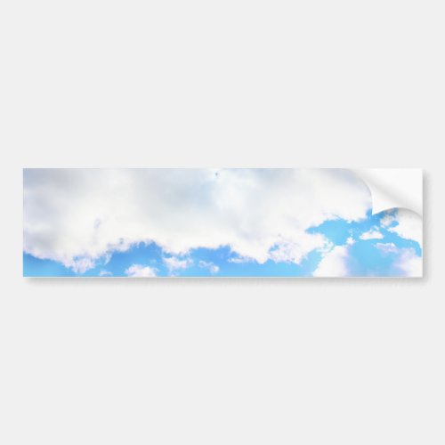 Puffy White Clouds and Blue Sky Bumper Sticker