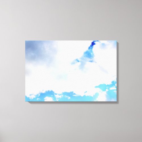 Puffy White Clouds and Blue Sky Canvas Print