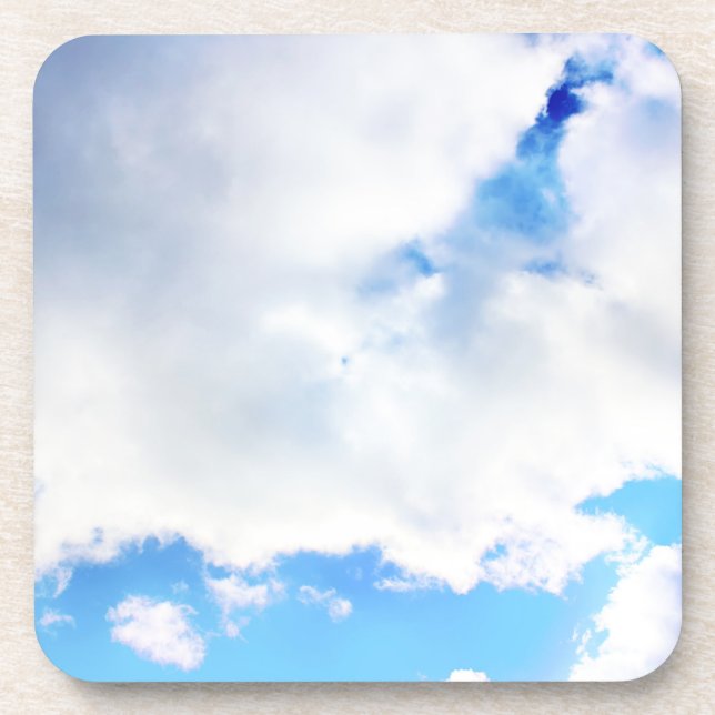 Puffy White Clouds and Blue Sky Coaster (Front)