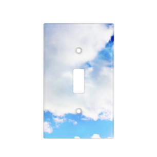 Puffy White Clouds and Blue Sky Light Switch Cover