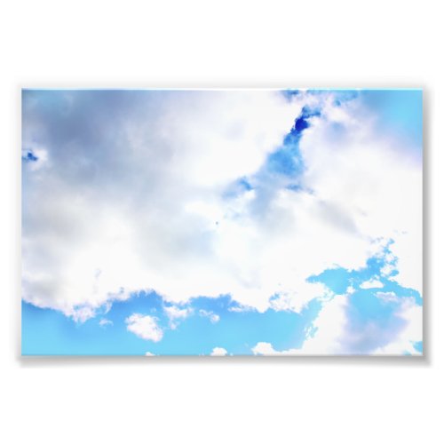 Puffy White Clouds and Blue Sky Photo Print