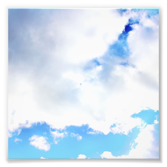 Puffy White Clouds and Blue Sky Photo Print (Front)
