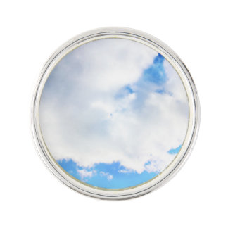 Puffy White Clouds and Blue Sky Pin