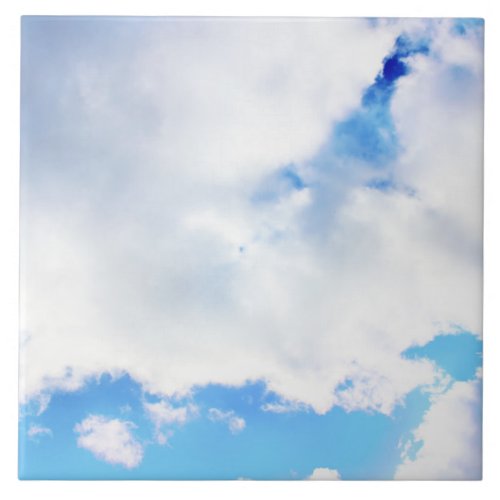 Puffy White Clouds and Blue Sky Tile