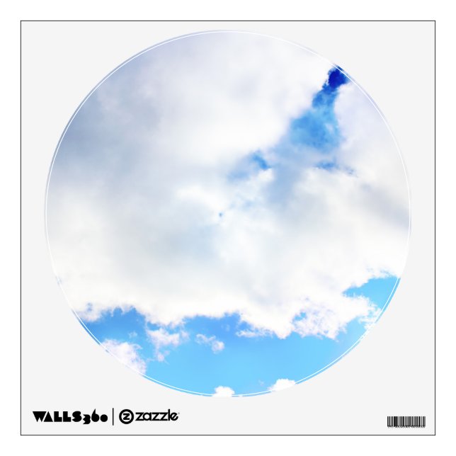 Puffy White Clouds and Blue Sky Wall Decal (Front)