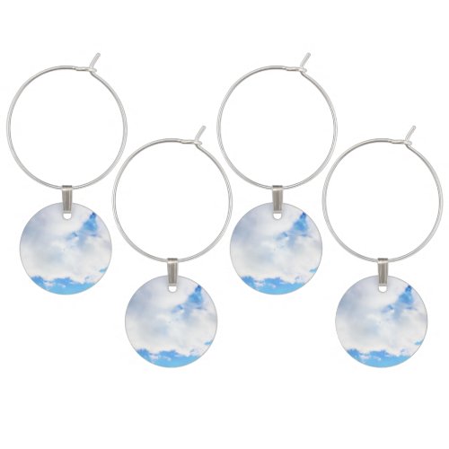 Puffy White Clouds and Blue Sky Wine Charm