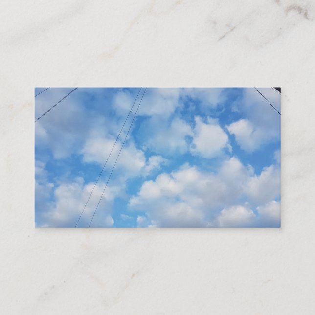 Puffy White Clouds Blue Sky Business Cards 2019 (Front)