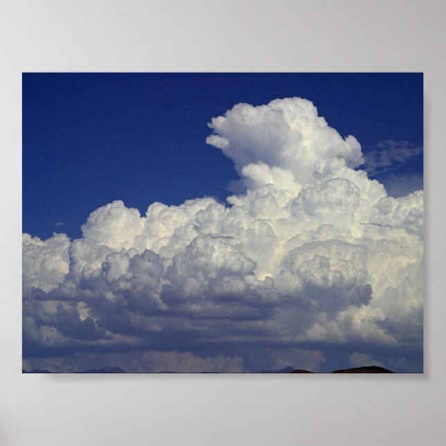 Puffy white Clouds, Sky, Landscapes, photography, Poster (Front)