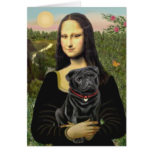 Pug 16 (black) - Mona Lisa Cards (Front)