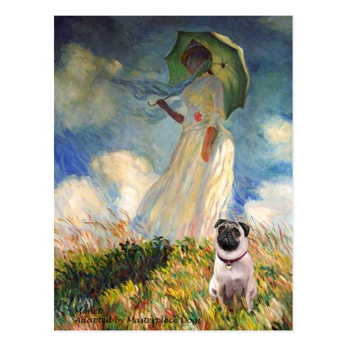 Pug 1   Umbrella Post Card