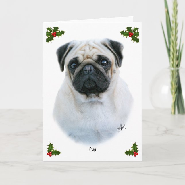 Pug 9Y383D-292 Holiday Card (Front)