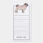Pug | Add Your Name Magnetic Notepad at Zazzle