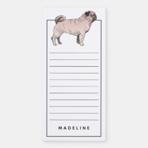 Pug Add Your Name Magnetic Notepad