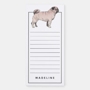 Pug   Add Your Name Magnetic Notepad