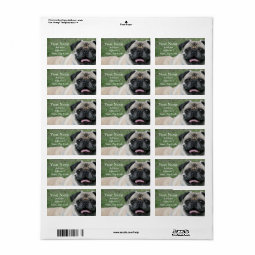 Perfect Pugs Address Labels - 4 Rotating Scenes Self-Adhesive Mail Labels