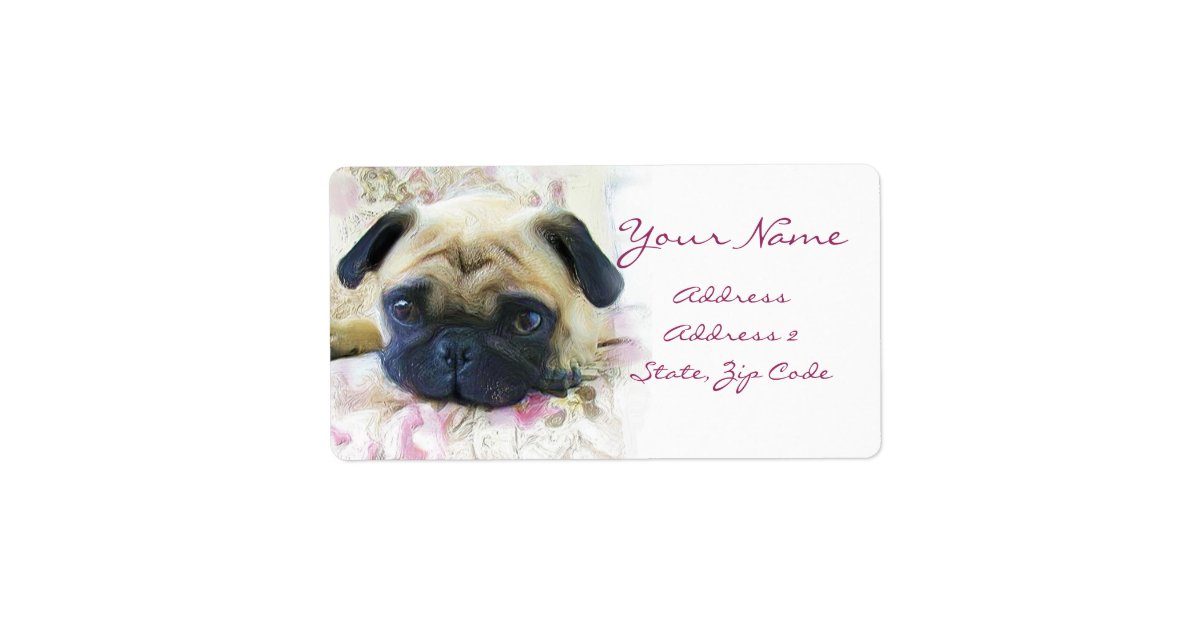 Pug Address Labels Zazzle