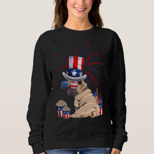 Pug American Flag Patriot Usa  4th Of July Sweatshirt