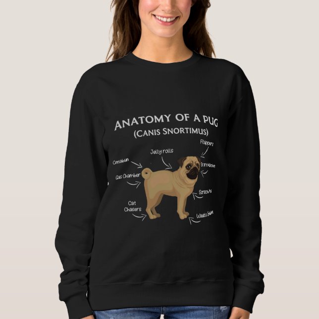 Pug Anatomy Classic T-Shirt 40 Sweatshirt (Front)