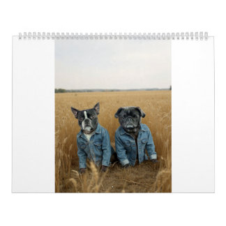 pug and Boston terrier calendar