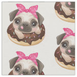 Pug and Chocolate Donut Fabric