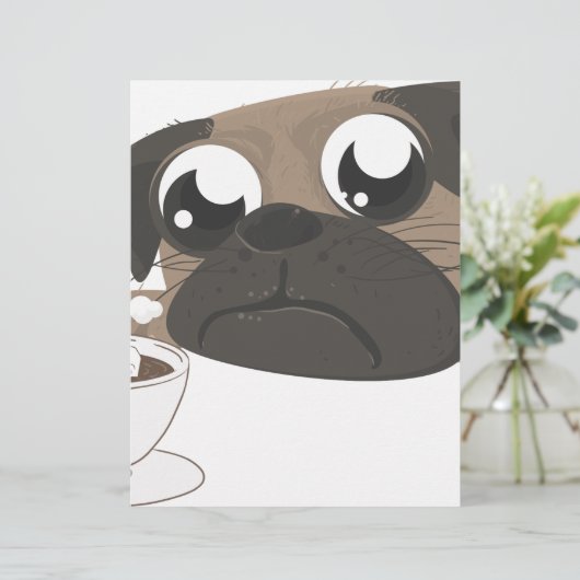 Pug and Coffee (Standing Front)