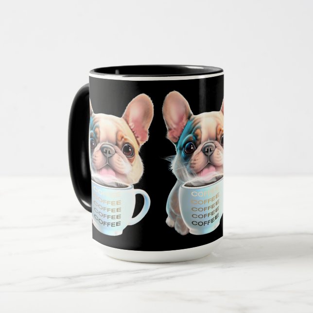 Pug and coffee dog lover coffee lover mug (Front Left)