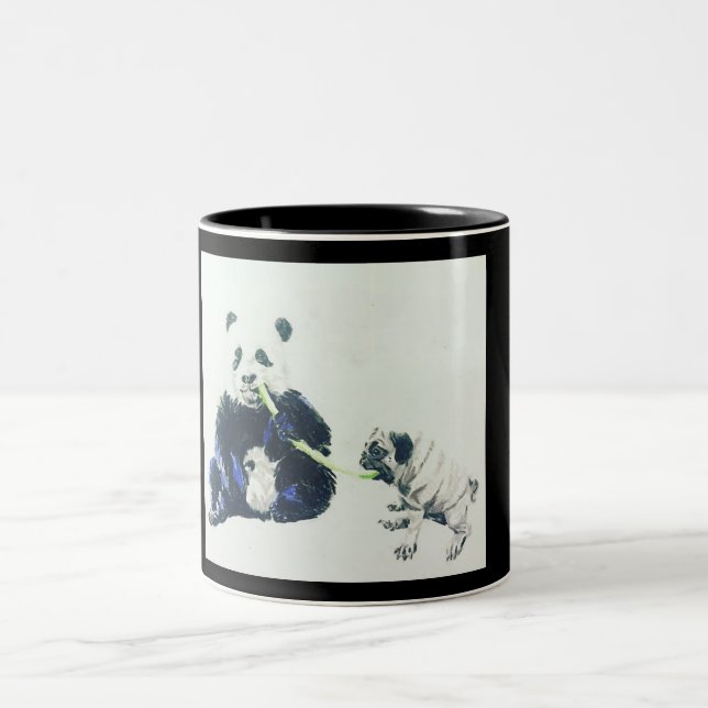 Pug and Panda Two-Tone Coffee Mug (Center)