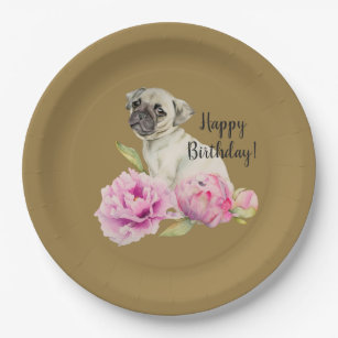 Pug Paper Party Plates Zazzle