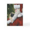 "Pug and Santa" Dog Art Christmas Card