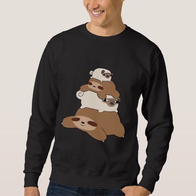 Pug And Sloth Stack Sweatshirt (Front)