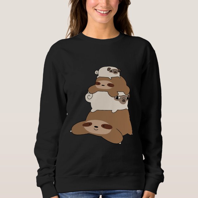 Pug And Sloth Stack Sweatshirt (Front)