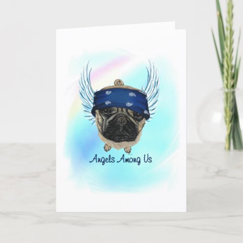 Pug Angel Dog Pet Loss Sympathy Card