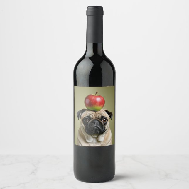 Pug Apple Wine Label (Front)