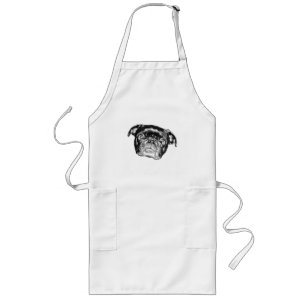 Pug Art Kitchen Mood Long Apron