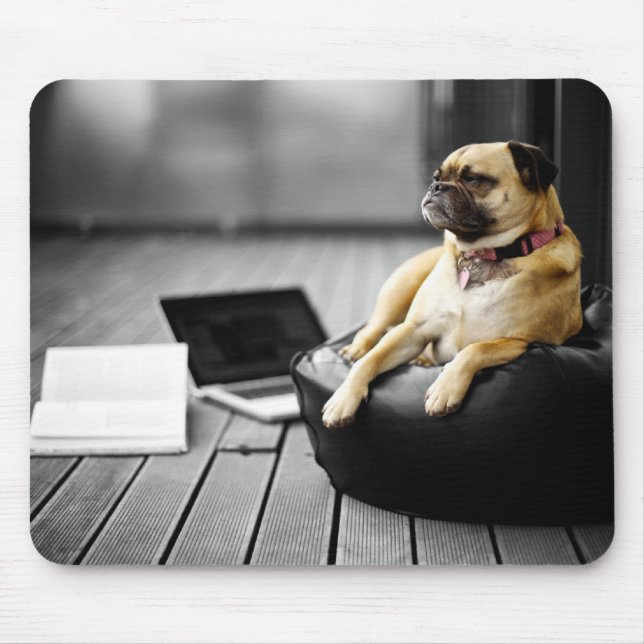 Pug at Rest Mouse Pad (Front)