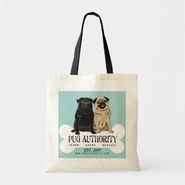 Pug Authority Budget Tote (Front)