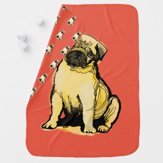 Pug  baby blanket (In Situ)