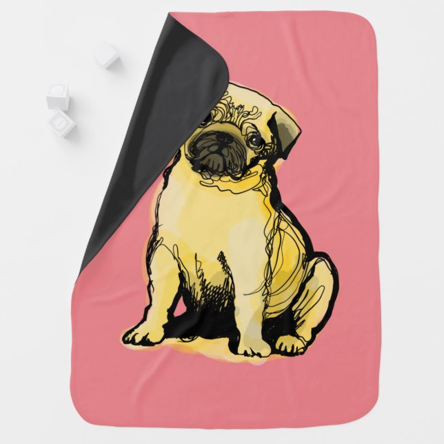 Pug  baby blanket (In Situ)