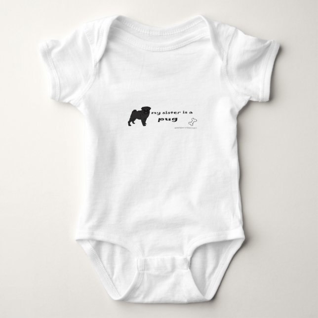 pug baby bodysuit (Front)