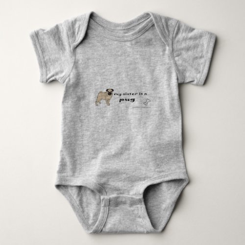 pug baby bodysuit