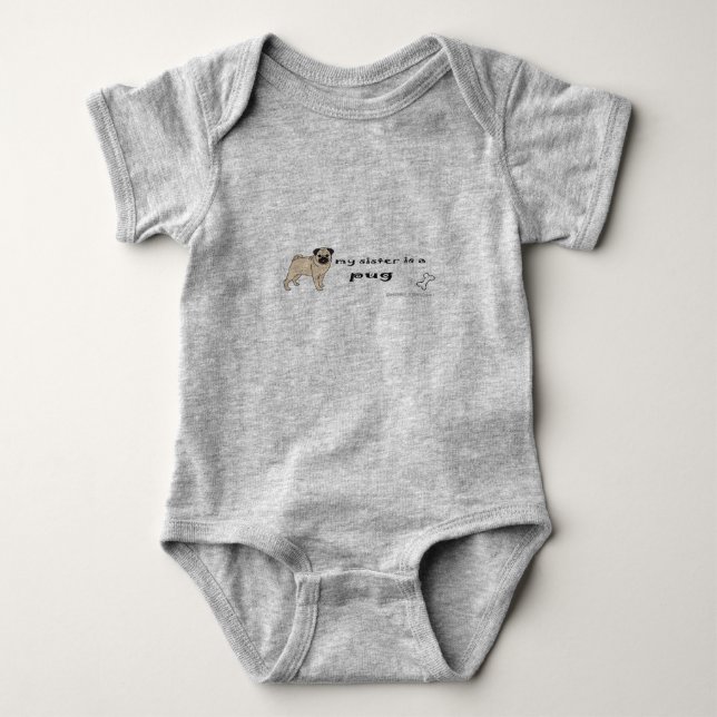 pug baby bodysuit (Front)