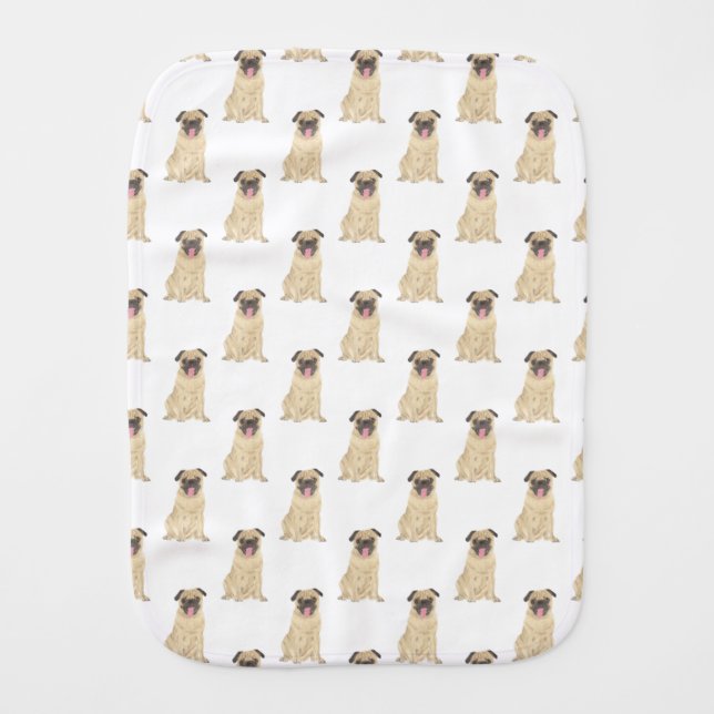 Pug Baby Burp Cloth (Front)