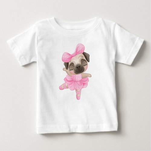 Pug Ballerina Baby T_Shirt