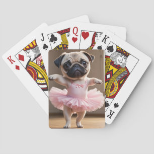 Pug Ballerina Poker Cards